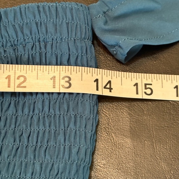 Elegant Teal Off-Shoulder Maxi Dress w/ Side Slit size Small - Picture 3 of 13